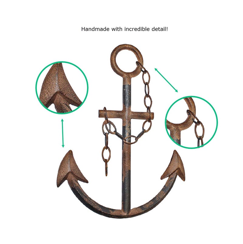 Wallcharmers WALL CHARMERS 16" Cast Iron Metal Anchor Wall Decor (Rustic) - Image 5